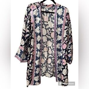 Open-front Rayon Cardigan, Size 1X